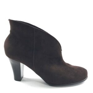 A2 by Aerosoles with Heelrest Brown Faux Suede Women's Ankle Slip-on Boots NWOT